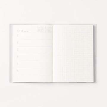 MUJI 2020 Fine Paper Schedule Note A6 Size (4.1 x 5.8 in) Monthly/Weekly Notebook White Gray Beginning from December 2019