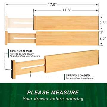 Adjustable Bamboo Drawer Dividers - Organize Your Space