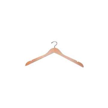 Wood Hangers (Pack of 100) – Wishbone Wooden Retail Hanger with Chrome Hook, No Bar, 17", Natural Wood