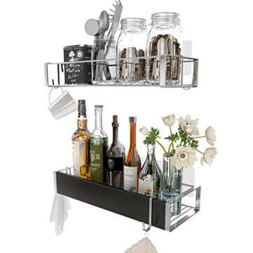 Stylish Stainless Steel Shower & Kitchen Caddy Set - 2 Pack