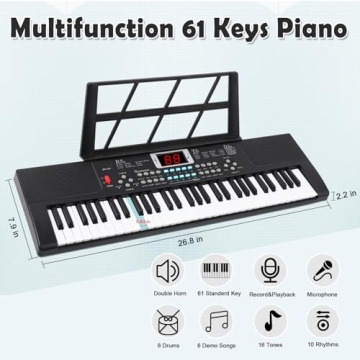 Pugdodo Kids Piano - 61 Key Fun Learning Instrument