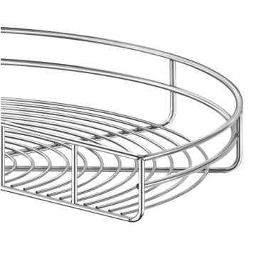 JOWBOOW Kidne Corner Cabinet Lazy Susan - Turntable for Kitchen, Adjustable Height Chrome Replacement Shelves for Kitchen Corner Cabinet (Cannot be Door-Mounted)