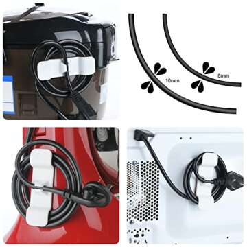 RORBAM Cord Organizer for Kitchen Appliances,Cord Holder Cable Organizer for Household Appliances,Cable Keeper for Kitchen Stand Mixers, Coffee Maker, Pressure Cooker & Air Fryer (2 Pack, White)