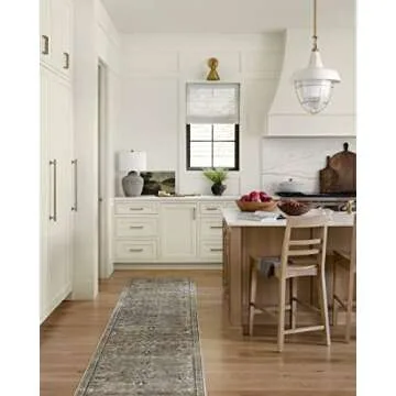 Loloi Layla Collection, LAY-13, Antique/Moss, 3'-6" x 5'-6", .13" Thick, Accent Rug, Soft, Durable, Vintage Inspired, Distressed, Low Pile, Non-Shedding, Easy Clean, Printed, Living Room Rug