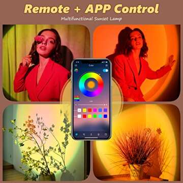 Sunset Lamp Projection with Remote Control - Endless Colors Sunset Projector Lights LED APP Floor La...