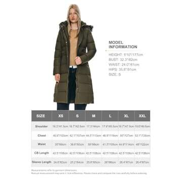 Orolay Women's Quilted Down Jacket Winter Long Coat Hooded Stand Collar Parka Green S