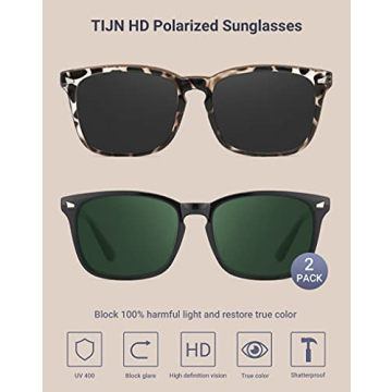 TIJN Polarized Sunglasses for UV Protection and Style