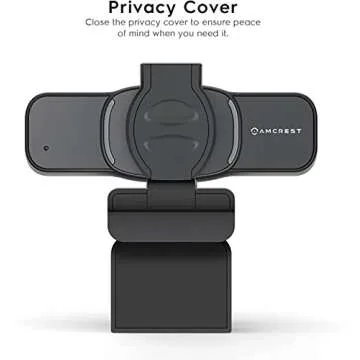 Amcrest 1080P Webcam with Microphone & Privacy Cover, Web Cam USB Camera, Computer HD Streaming Webcam for PC Desktop & Laptop w/Mic, Wide Angle Lens & Large Sensor for Superior Low Light (AWC201-B)