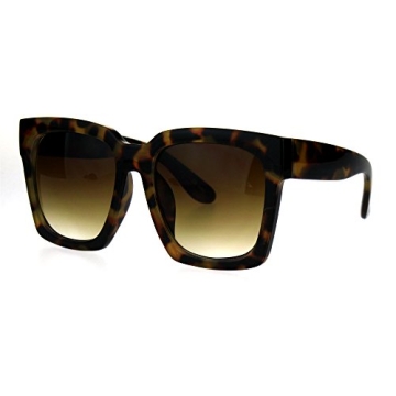 Trendy Oversized Square Sunglasses Women - Tortoise Style