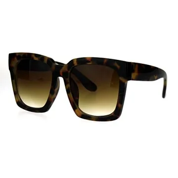 Trendy Oversized Square Sunglasses Women - Tortoise Style