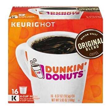 Dunkin Donuts Original Flavor Coffee K-Cups For Keurig K Cup Brewers (16 Count)