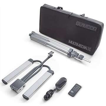 GLAMCOR Portable LED Light Kit with Bluetooth Selfie Functionality