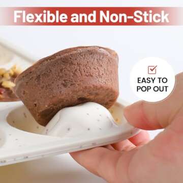 CAKETIME Silicone Muffin Pan, Metal Reinforced Frame Regular Size Cupcake Pan Easy to Move Muffin Pans Nonstick 12 Cups for Baking (2)