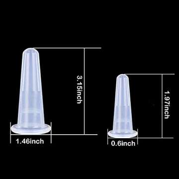 Enshey 4 Pcs Blue Silicone Cupping Tools Set -Face Set Deep Face Neck Facial Lifting Massage Vaccum Body Facial Therapy