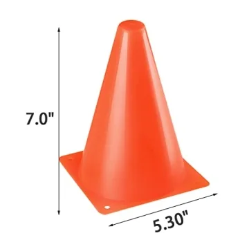 Ptaedex 7 Inch Orange Training Cones - 12 Pack