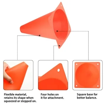 Ptaedex 7 Inch Orange Training Cones - 12 Pack