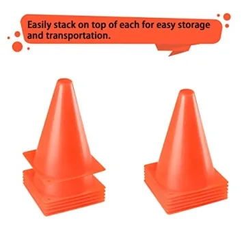 Ptaedex 7 Inch Orange Training Cones - 12 Pack