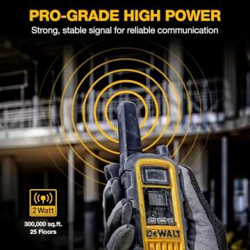 DEWALT DXFRS800 Heavy Duty Walkie Talkies - Waterproof, Shock Resistant, Long Range & Rechargeable T...
