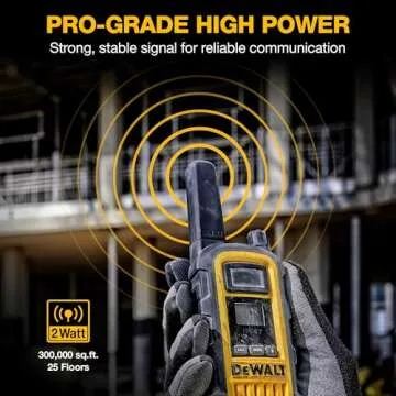 DEWALT DXFRS800 Heavy Duty Walkie Talkies - Waterproof, Shock Resistant, Long Range & Rechargeable T...