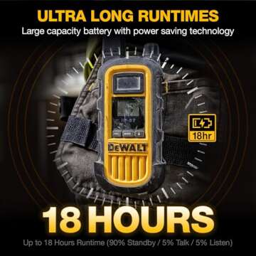 DEWALT DXFRS800 Heavy Duty Walkie Talkies - Rugged & Long Range