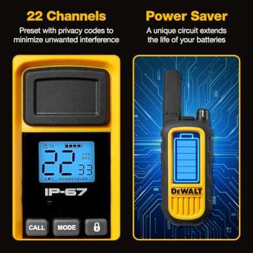 DEWALT DXFRS800 Heavy Duty Walkie Talkies - Rugged & Long Range