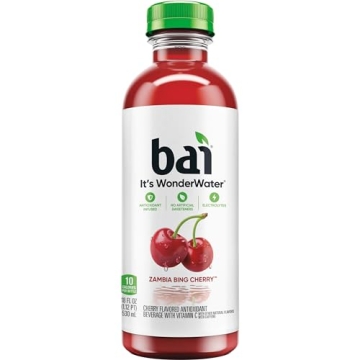 Bai Antioxidant Infused Water Beverage, Zambia Bing Cherry, with Vitamin C and No Artificial Sweeteners, 18 Fluid Ounce Bottle, 12 Pack