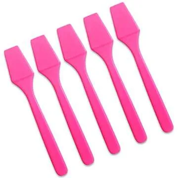 AMT 110 PCS Cosmetic Spatula, 2.5" Make Up Disposable Plastic Spatula, Facial Cream Mask Scoop, Skin Care Plastic Spoon for Mixing & Sampling (110 PCS)