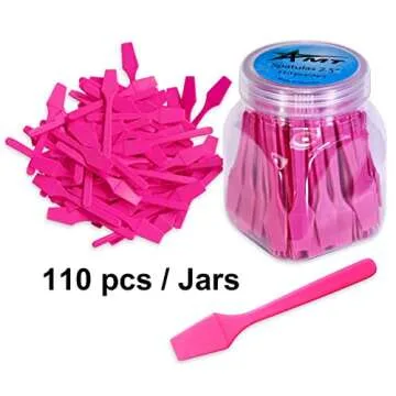 AMT 110 PCS Cosmetic Spatula, 2.5" Make Up Disposable Plastic Spatula, Facial Cream Mask Scoop, Skin Care Plastic Spoon for Mixing & Sampling (110 PCS)