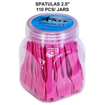 AMT 110 PCS Cosmetic Spatula, 2.5" Make Up Disposable Plastic Spatula, Facial Cream Mask Scoop, Skin Care Plastic Spoon for Mixing & Sampling (110 PCS)