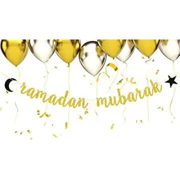 Elegant Gold Glitter Ramadan Mubarak Banner for Eid
