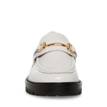 Steve Madden Women's White Leather Mistor Loafers