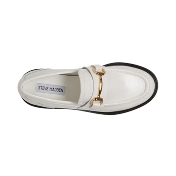 Steve Madden Women's White Leather Mistor Loafers