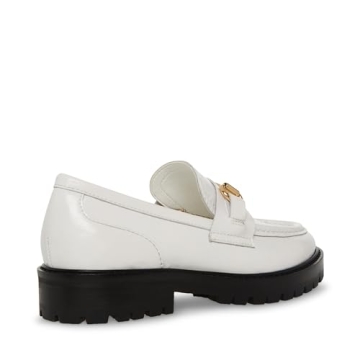 Steve Madden Women's White Leather Mistor Loafers