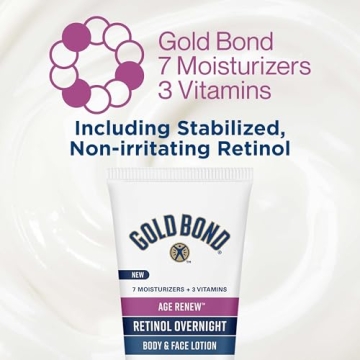 Gold Bond Age Renew Retinol Overnight Lotion - Face & Body Moisturizer