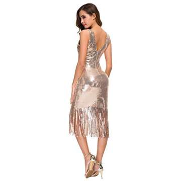 Sexy V Neck Sequin Bodycon Dress for Gatsby Events