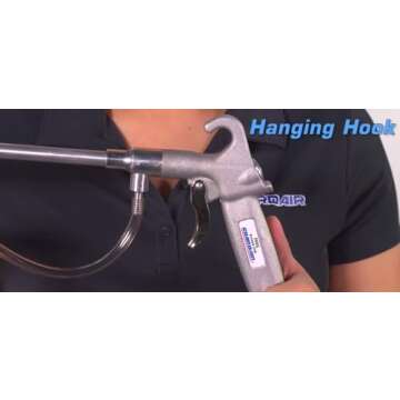 Guardair 79SG012 Pneumatic Syphon Oil and Solvent Spray Gun with Classic Pistol Grip, 12-Inch Aluminum Extension and Brass Nozzle