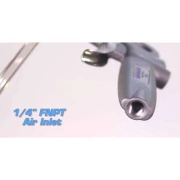 Guardair 79SG012 Pneumatic Syphon Oil and Solvent Spray Gun with Classic Pistol Grip, 12-Inch Aluminum Extension and Brass Nozzle