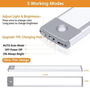 Dimmable Under Cabinet Lights 60 LED Motion Sensor