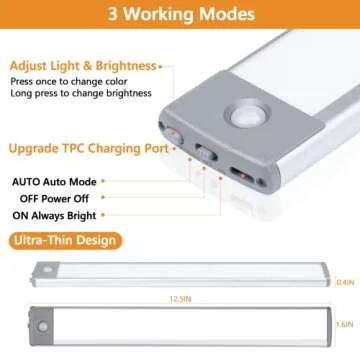 Dimmable Under Cabinet Lights 60 LED Motion Sensor