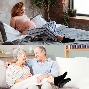 ELUTONG Yoga Socks Non Slip Socks with Grips 3-6 Pairs Non Skid Pilates Ballet Barre Hospital Socks for Women