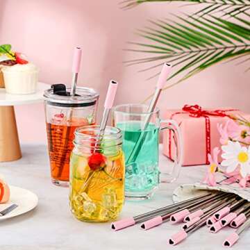 Heart Shaped Stainless Steel Straws Perfect for Celebrations