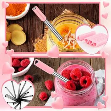 Heart Shaped Stainless Steel Straws Perfect for Celebrations