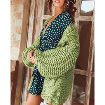 Cicy Bell Open Front Chunky Knit Oversized Cardigan