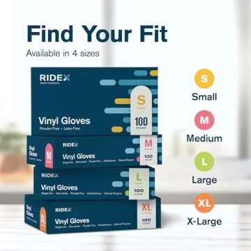 Ridex Disposable Gloves - 100 Count Clear Vinyl All-Purpose