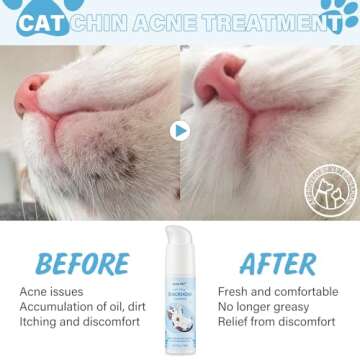 GJYC PET Cat Chin Acne Care Kit - Gently Removes Cat Chin Blackheads, Equipped with Cleansing Brush,...