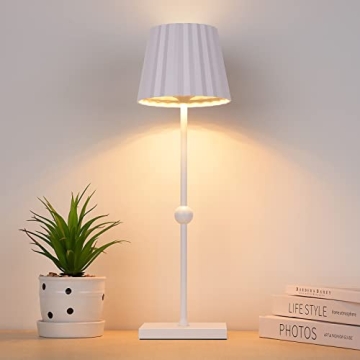 GGOYING Cordless Table Lamp,5200mAh Portable Rechargeable LED Lamp with 3 Color Stepless Dimming, Mi...