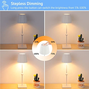 GGOYING Cordless Table Lamp with 3 Color Dimming