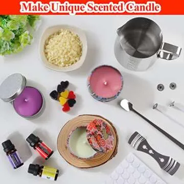 TEPENAR Candle Making Kit for Adults: DIY Scented Candle Making Supplies Arts & Crafts for Beginners and Kids Candle Gift Set for Women Including Melting Pot, 8 Candle Jars, 6 Fragrance Oils, Wax