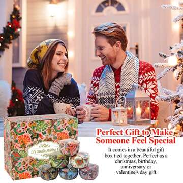 TEPENAR Candle Making Kit for Adults: DIY Scented Candle Making Supplies Arts & Crafts for Beginners and Kids Candle Gift Set for Women Including Melting Pot, 8 Candle Jars, 6 Fragrance Oils, Wax