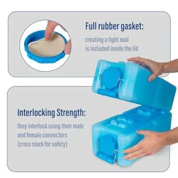 WaterBrick International WaterBrick Water Storage Containers for Emergency Water Storage | 10-Pack of Stackable 3.5 Gallon Water Container Bricks | Food-Grade HDPE Plastic | BPA-Free | STD Blue